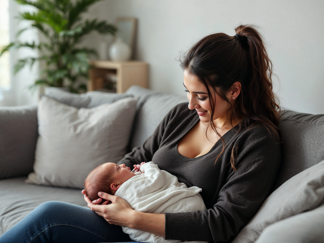 A mother with new born baby