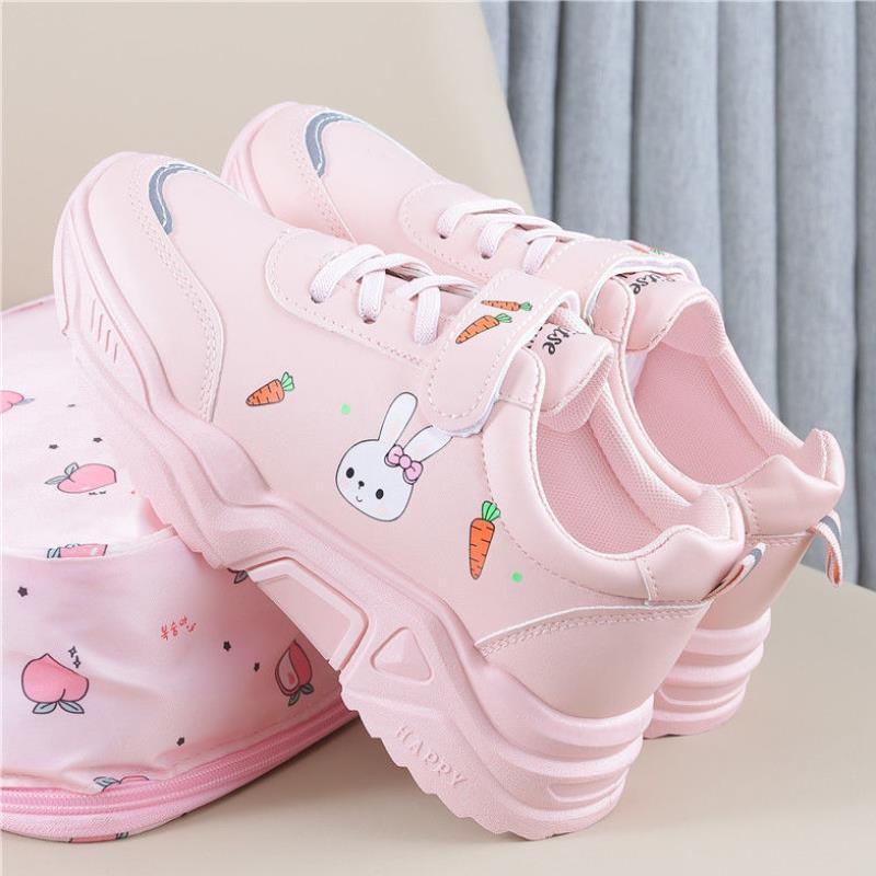 Step into cuteness with our Adorable Bunny Sneakers! Breathable PU material, cushioned support, and a playful bunny print make them perfect for active kids.