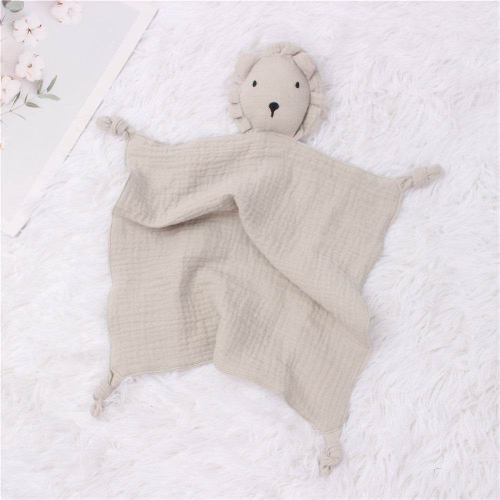 Soft & soothing lion comfort towel for babies β made with breathable cotton gauze for snuggly naps and sensory security.