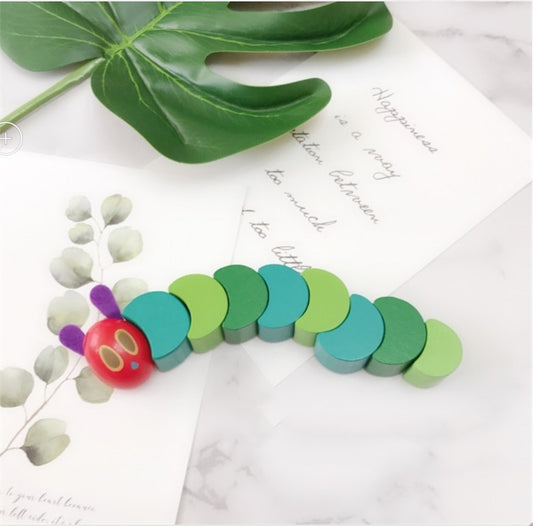 Premium Wooden Hungry Caterpillar Toy – Montessori-inspired, eco-friendly, and perfect for sensory play and motor skill development.