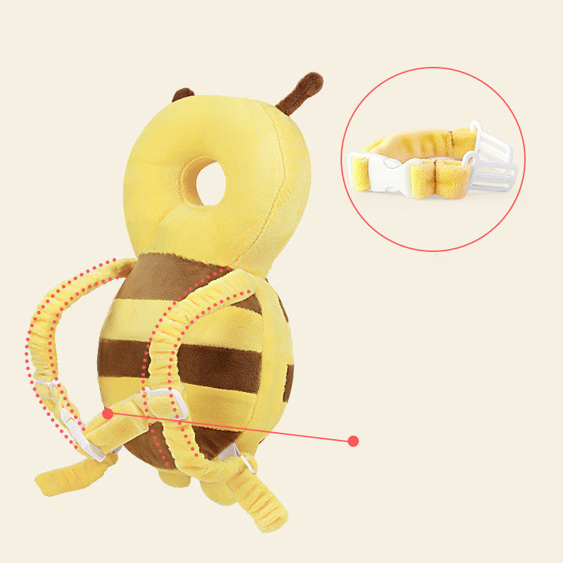 Adorable bee-shaped baby head protector. Soft, safe & comfy design with adjustable straps—ideal for early walkers