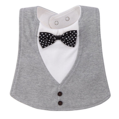 Make mealtime stylish with the Luxe Gentleman Tuxedo Baby Bib! Waterproof, soft, and adjustable, perfect for special occasions.