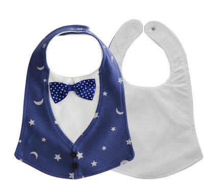 Make mealtime stylish with the Luxe Gentleman Tuxedo Baby Bib! Waterproof, soft, and adjustable, perfect for special occasions.