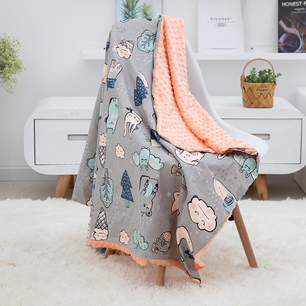 Wrap your little one in comfort with our premium double-layer cotton baby blanket. Ultra-soft, breathable & hypoallergenic. Perfect for cuddles, stroller outings & nurseries!