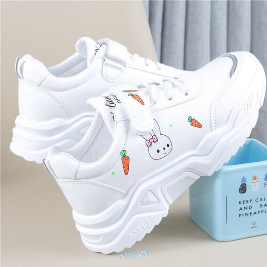 Step into cuteness with our Adorable Bunny Sneakers! Breathable PU material, cushioned support, and a playful bunny print make them perfect for active kids.