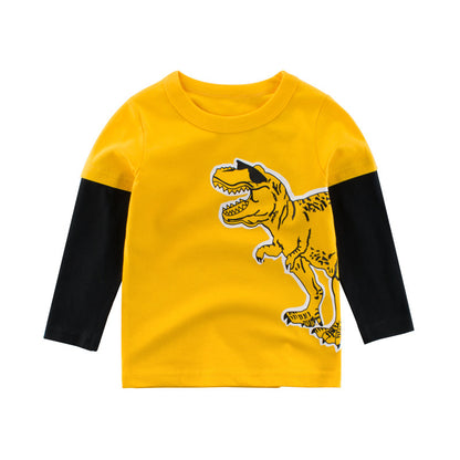 Elevate your little one’s wardrobe with this bold, soft cotton Dino Explorer Long-Sleeve Tee! Featuring a fun dinosaur print, breathable fabric, and contrast sleeves. Perfect for everyday wear!