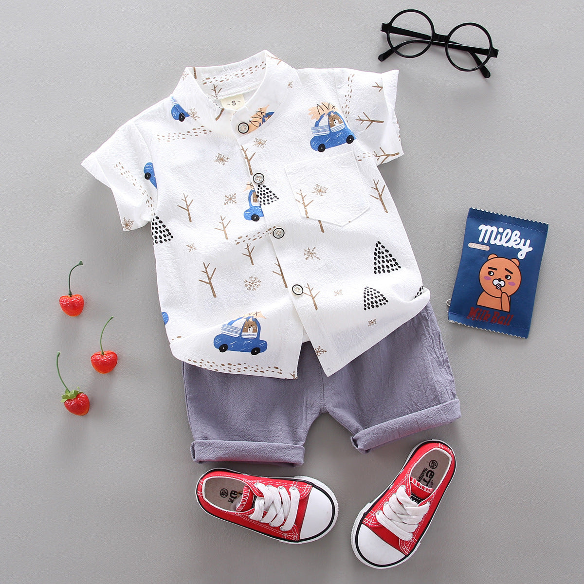 Elevate your child’s wardrobe with the Luxe Adventure Explorer Set! Soft, breathable cotton with a stylish button-up shirt & tailored shorts. Perfect for playdates & outings!