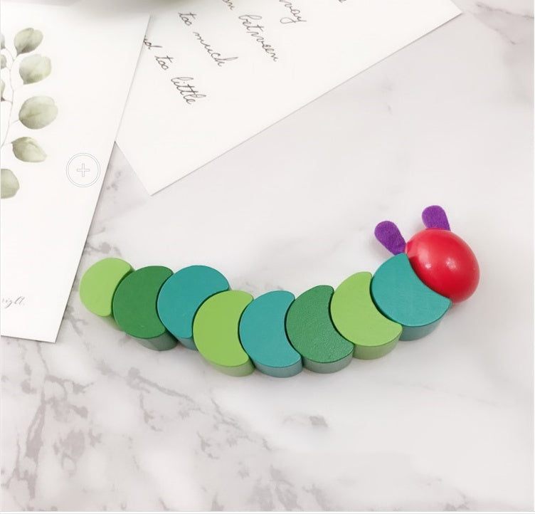 Premium Wooden Hungry Caterpillar Toy – Montessori-inspired, eco-friendly, and perfect for sensory play and motor skill development.