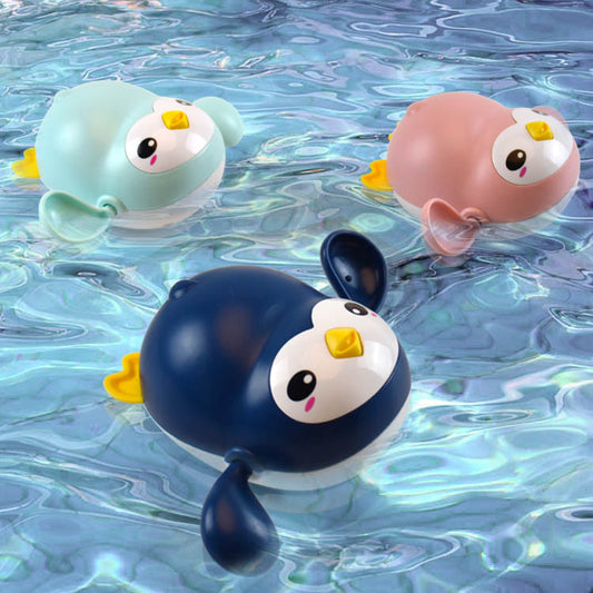 Make bath time fun with this wind-up penguin toy! No batteries needed, safe for toddlers, and perfect for water play.