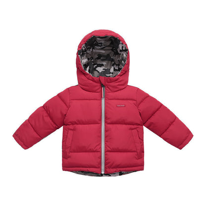 Keep your child cozy and stylish with this ultra-warm, reversible puffer jacket. Windproof, water-resistant & lightweight for all-day comfort.