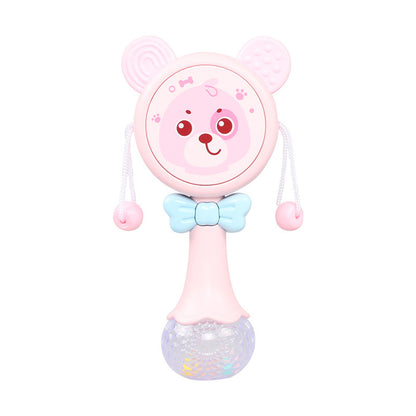 The perfect 2-in-1 baby rattle and teething toy! Engages little ones with music, soft silicone teething relief, and interactive play. Available in blue & pink.