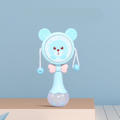 The perfect 2-in-1 baby rattle and teething toy! Engages little ones with music, soft silicone teething relief, and interactive play. Available in blue & pink.