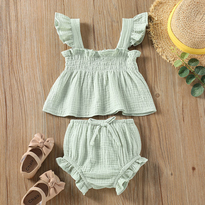 Keep your baby cool & stylish with our breathable cotton sleeveless top & shorts set. Perfect for summer outings, playdates & everyday wear. Free shipping!