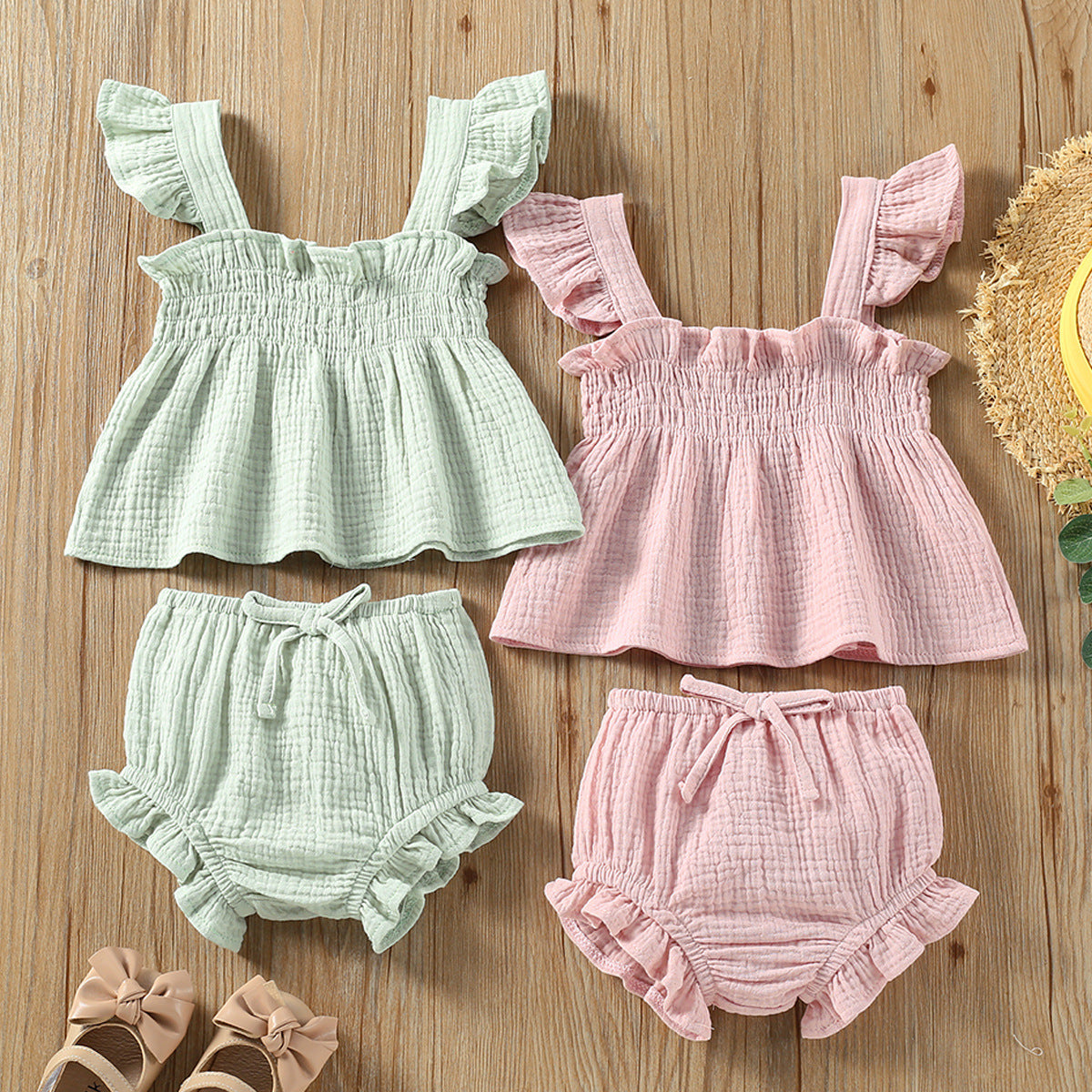 Keep your baby cool & stylish with our breathable cotton sleeveless top & shorts set. Perfect for summer outings, playdates & everyday wear. Free shipping!