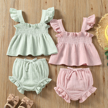 Keep your baby cool & stylish with our breathable cotton sleeveless top & shorts set. Perfect for summer outings, playdates & everyday wear. Free shipping!